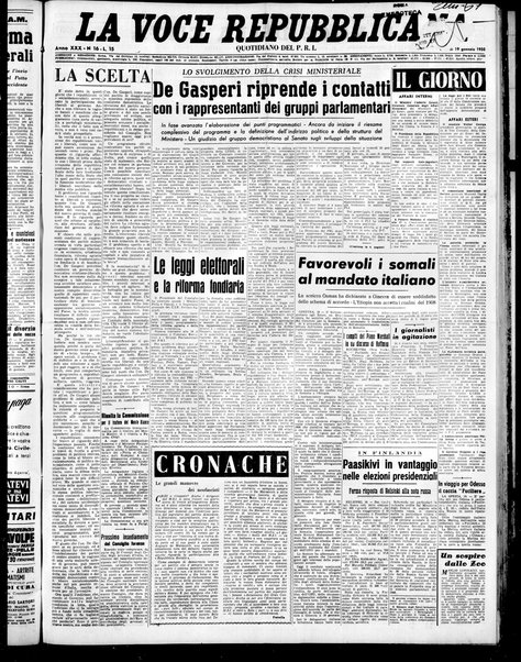 La voce repubblicana : quotidiano del Partito repubblicano italiano