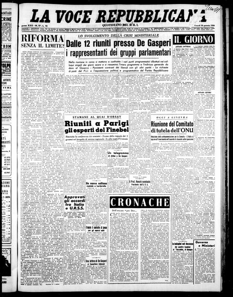 La voce repubblicana : quotidiano del Partito repubblicano italiano