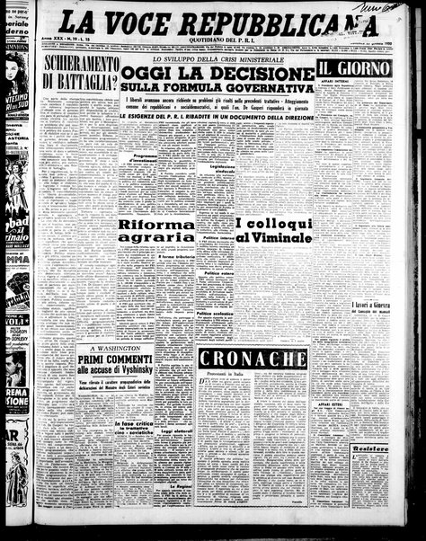 La voce repubblicana : quotidiano del Partito repubblicano italiano