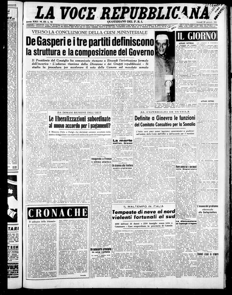 La voce repubblicana : quotidiano del Partito repubblicano italiano