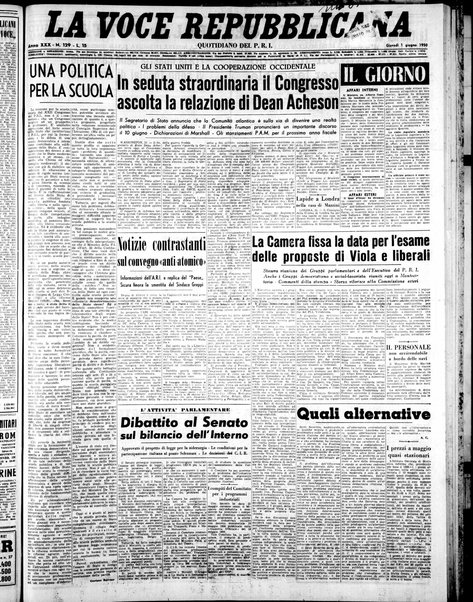 La voce repubblicana : quotidiano del Partito repubblicano italiano