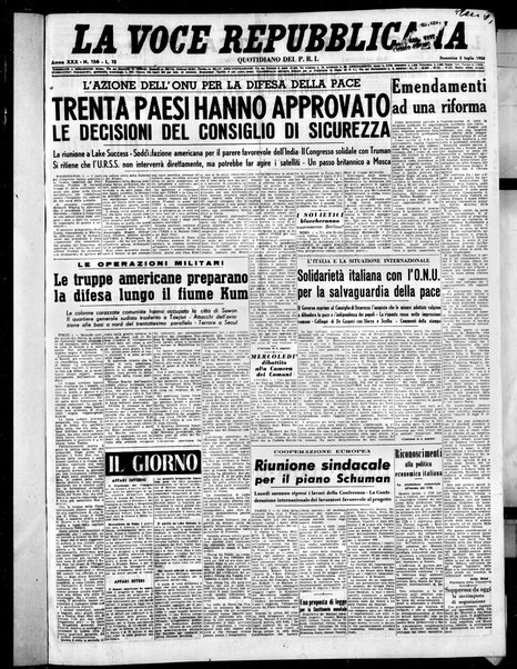 La voce repubblicana : quotidiano del Partito repubblicano italiano