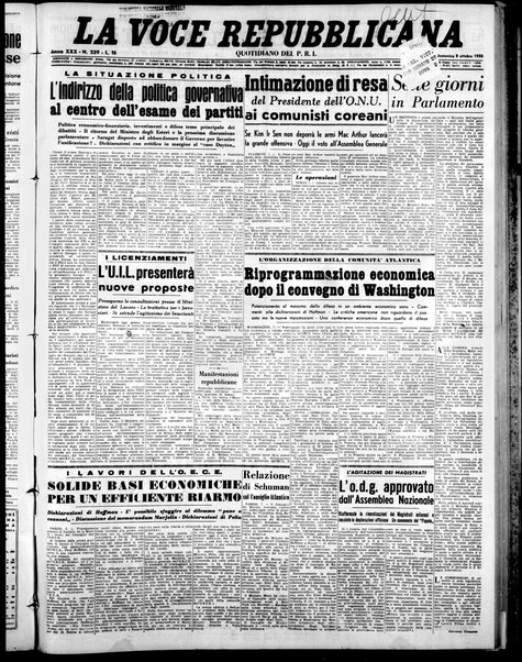 La voce repubblicana : quotidiano del Partito repubblicano italiano