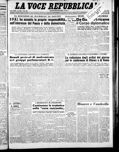 La voce repubblicana : quotidiano del Partito repubblicano italiano