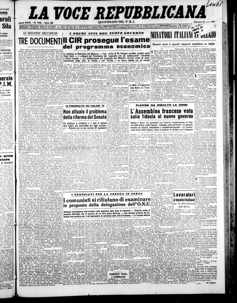 La voce repubblicana : quotidiano del Partito repubblicano italiano