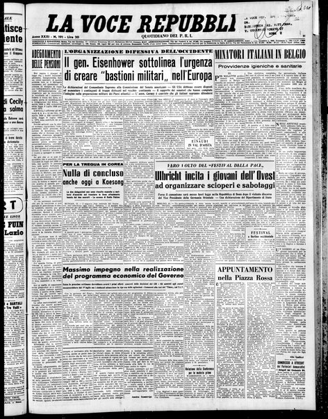 La voce repubblicana : quotidiano del Partito repubblicano italiano