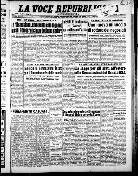 La voce repubblicana : quotidiano del Partito repubblicano italiano