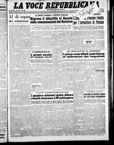 La voce repubblicana : quotidiano del Partito repubblicano italiano