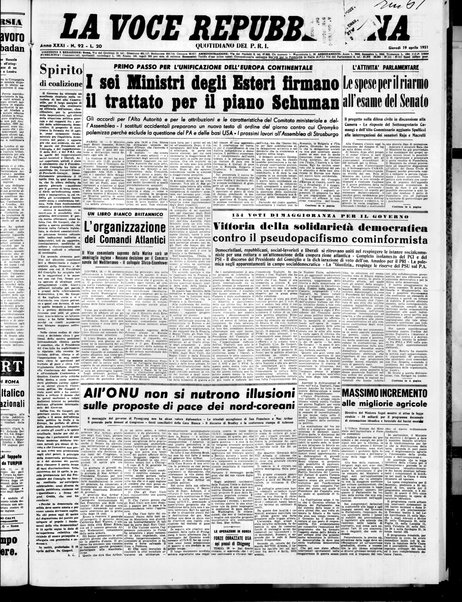 La voce repubblicana : quotidiano del Partito repubblicano italiano