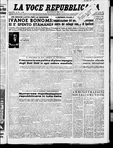 La voce repubblicana : quotidiano del Partito repubblicano italiano