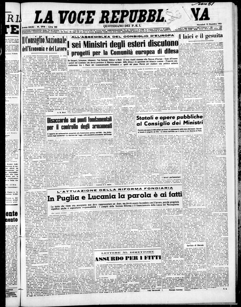 La voce repubblicana : quotidiano del Partito repubblicano italiano