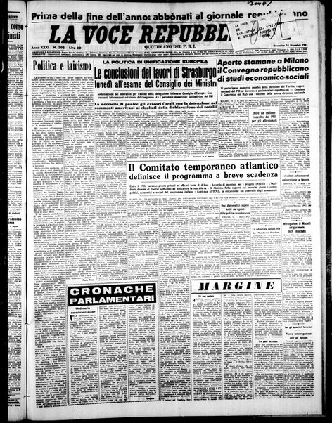 La voce repubblicana : quotidiano del Partito repubblicano italiano