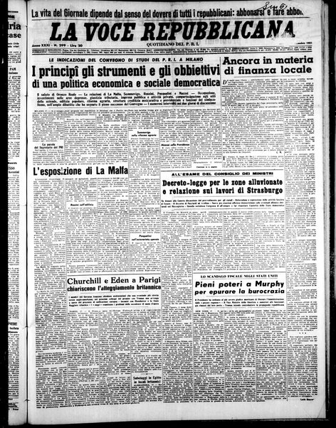 La voce repubblicana : quotidiano del Partito repubblicano italiano