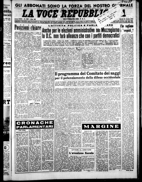 La voce repubblicana : quotidiano del Partito repubblicano italiano