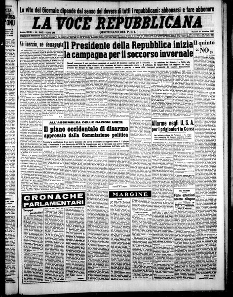 La voce repubblicana : quotidiano del Partito repubblicano italiano