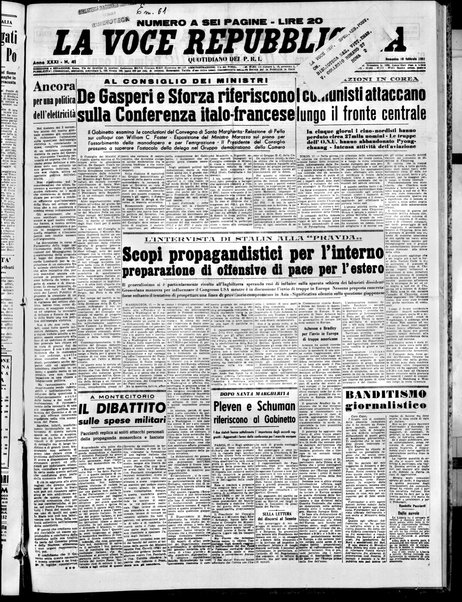 La voce repubblicana : quotidiano del Partito repubblicano italiano