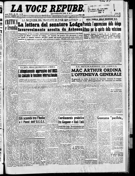 La voce repubblicana : quotidiano del Partito repubblicano italiano