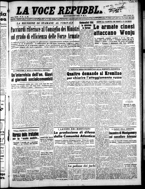 La voce repubblicana : quotidiano del Partito repubblicano italiano