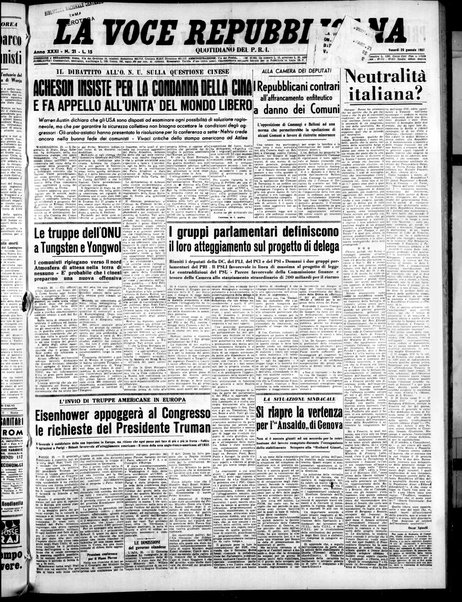 La voce repubblicana : quotidiano del Partito repubblicano italiano