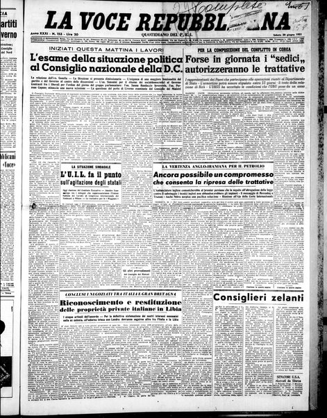 La voce repubblicana : quotidiano del Partito repubblicano italiano