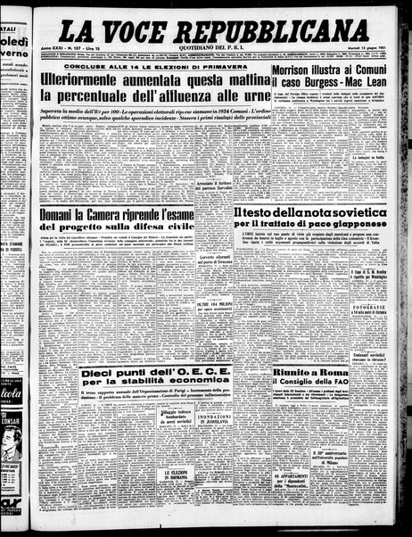 La voce repubblicana : quotidiano del Partito repubblicano italiano