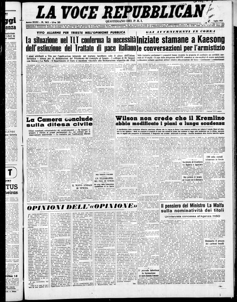 La voce repubblicana : quotidiano del Partito repubblicano italiano