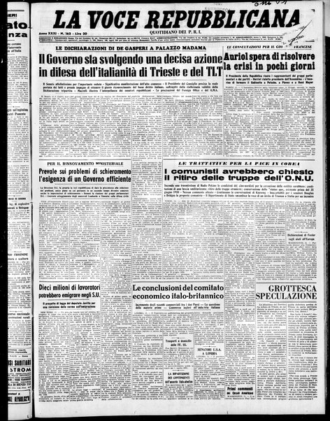 La voce repubblicana : quotidiano del Partito repubblicano italiano