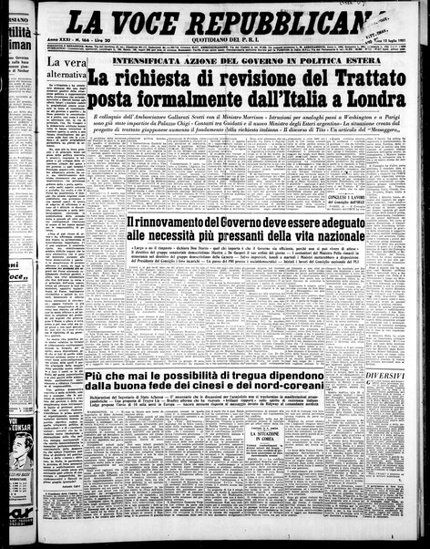 La voce repubblicana : quotidiano del Partito repubblicano italiano