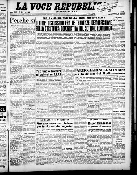 La voce repubblicana : quotidiano del Partito repubblicano italiano