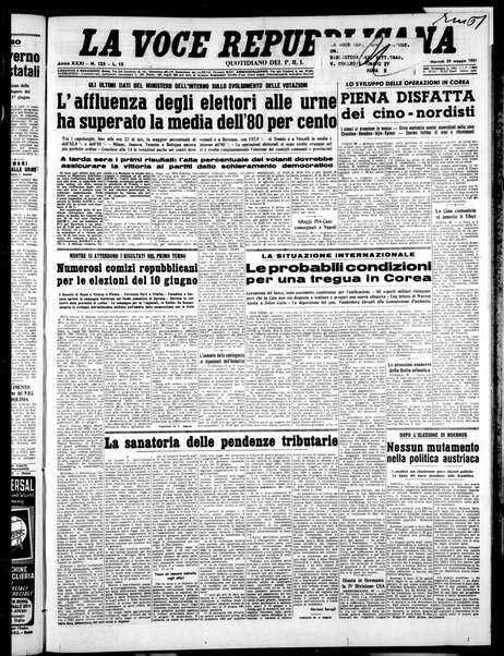 La voce repubblicana : quotidiano del Partito repubblicano italiano