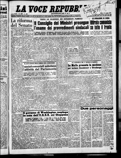 La voce repubblicana : quotidiano del Partito repubblicano italiano