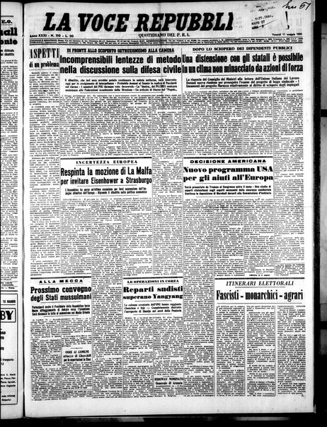 La voce repubblicana : quotidiano del Partito repubblicano italiano