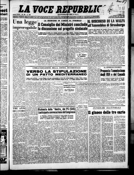 La voce repubblicana : quotidiano del Partito repubblicano italiano