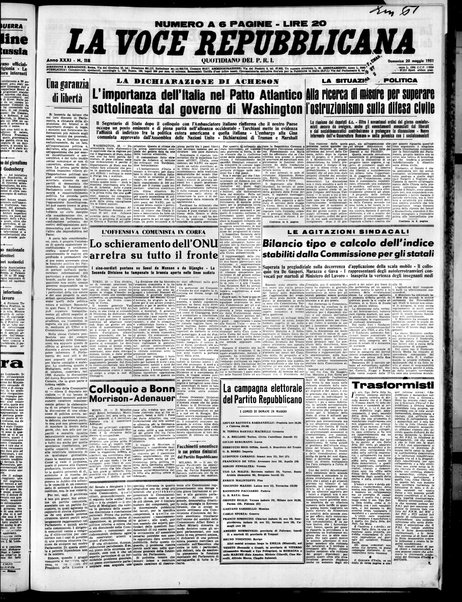 La voce repubblicana : quotidiano del Partito repubblicano italiano