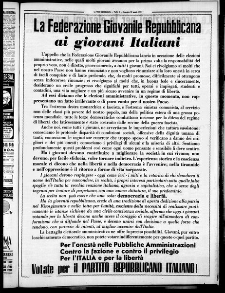 La voce repubblicana : quotidiano del Partito repubblicano italiano