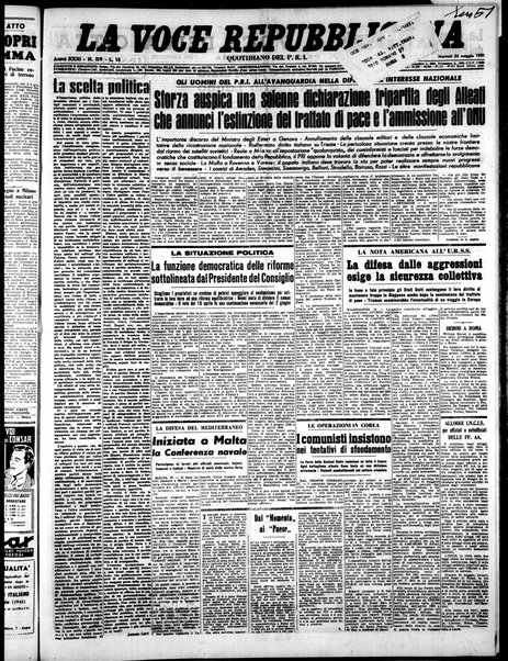 La voce repubblicana : quotidiano del Partito repubblicano italiano