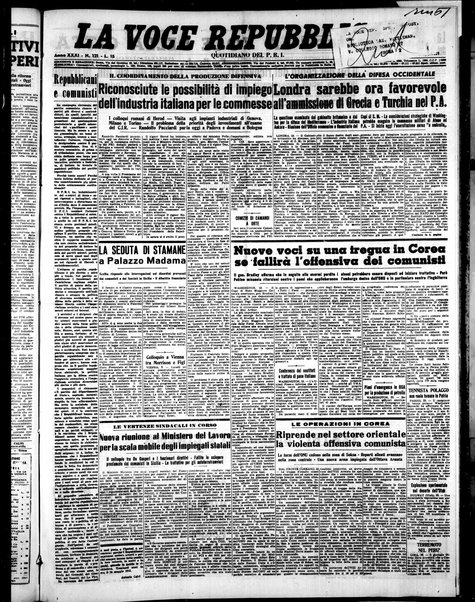 La voce repubblicana : quotidiano del Partito repubblicano italiano