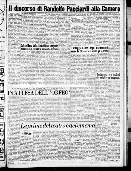 La voce repubblicana : quotidiano del Partito repubblicano italiano