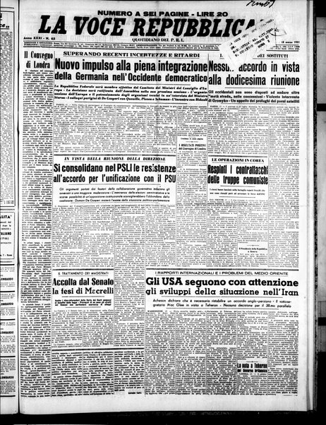 La voce repubblicana : quotidiano del Partito repubblicano italiano