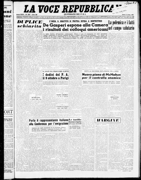 La voce repubblicana : quotidiano del Partito repubblicano italiano