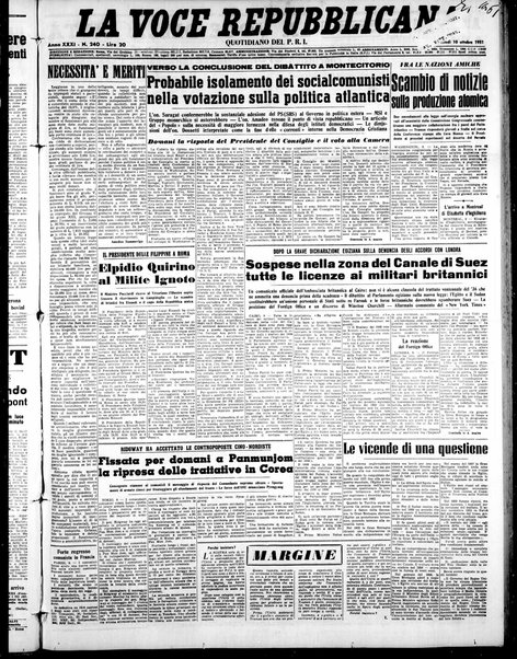 La voce repubblicana : quotidiano del Partito repubblicano italiano