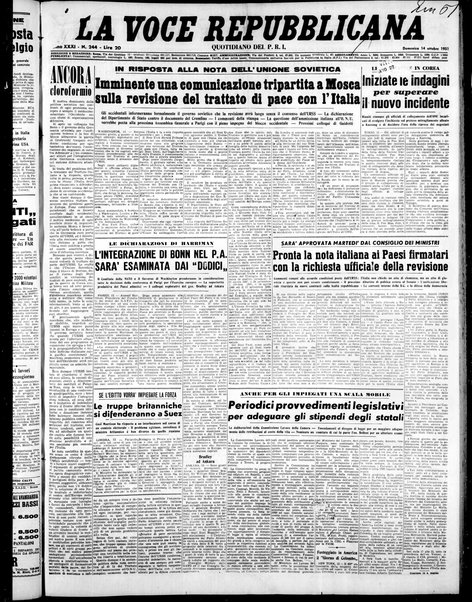 La voce repubblicana : quotidiano del Partito repubblicano italiano