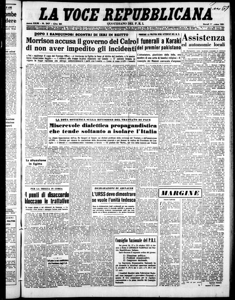 La voce repubblicana : quotidiano del Partito repubblicano italiano