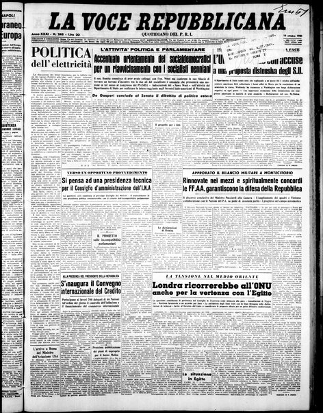 La voce repubblicana : quotidiano del Partito repubblicano italiano