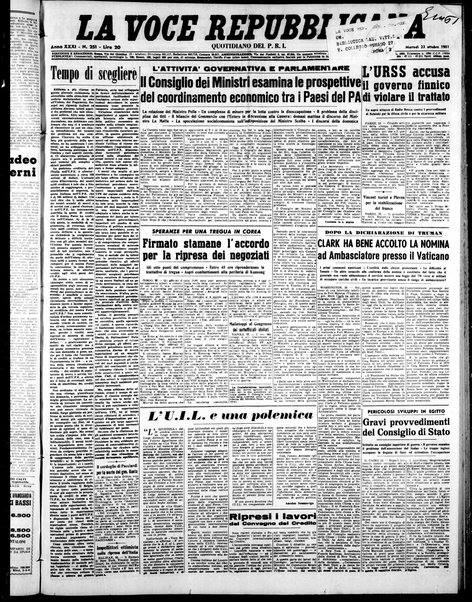 La voce repubblicana : quotidiano del Partito repubblicano italiano