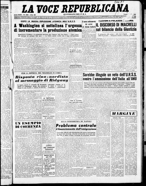 La voce repubblicana : quotidiano del Partito repubblicano italiano