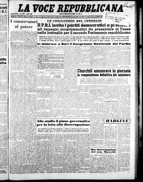 La voce repubblicana : quotidiano del Partito repubblicano italiano