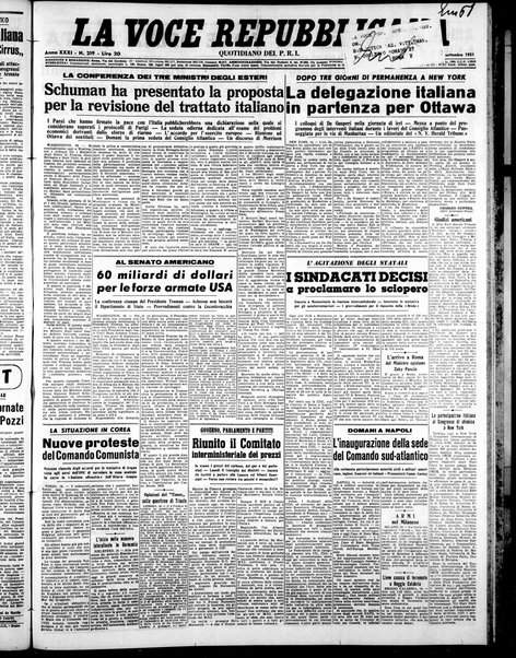 La voce repubblicana : quotidiano del Partito repubblicano italiano