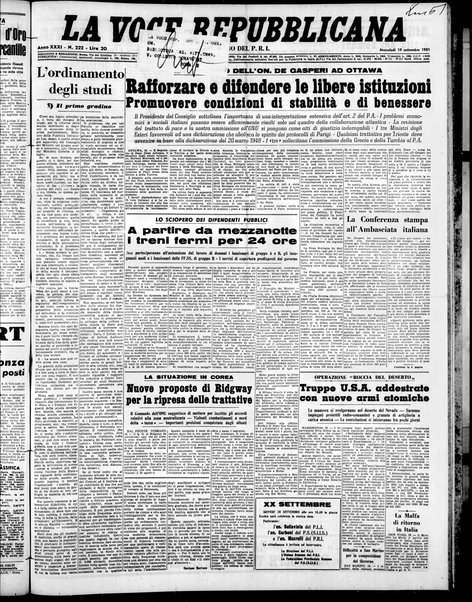 La voce repubblicana : quotidiano del Partito repubblicano italiano