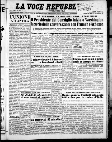 La voce repubblicana : quotidiano del Partito repubblicano italiano